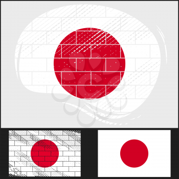 Scratched flag of Japan