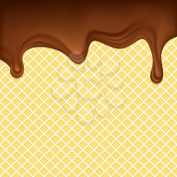 Chocolate flows on a waffle