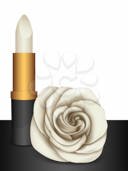 White lipstick & white rose