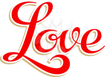 Lettering Love. This calligraphy inscription can be used as a print on T-shirts