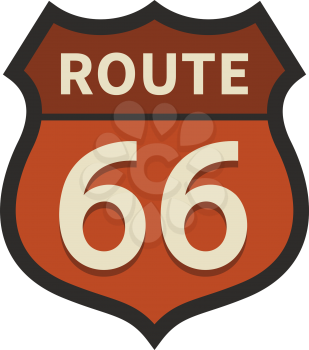 Route 66 sign isolated on white