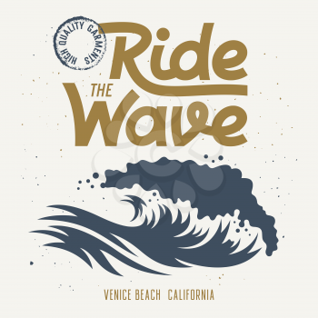 Surfing artwork / Surf California hand made typography / T-shirt apparel print graphics / Original graphic Tee
