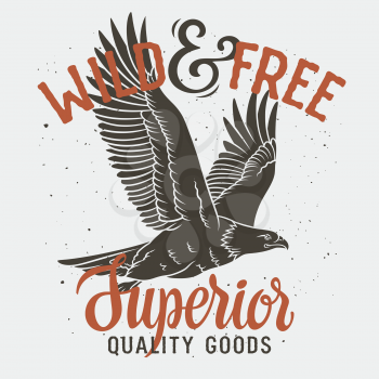 Bald Eagle t shirt design. Slogan typography, vintage t-shirt graphics, vectors