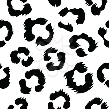 Leopard Seamless Pattern. Animal fur background. Black White vector illustration