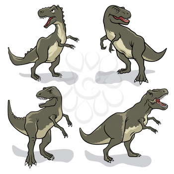 Dinosaur vector illustration. Tyrannosaur Rex isolated on white