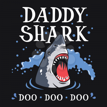 Shark Vector illustration for t shirt design. Funny Graphic Tee
