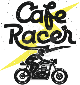 Motorcycle vintage typography. T-shirt design. Cafe Racer Graphic Tee. Vintage vector illustration
