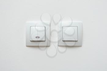 Wall mounted white light switch whith idicator