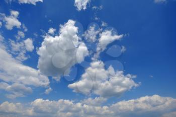 Beautiful blue sky with clouds on a sanny day