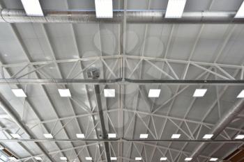 Ceiling lamps in a large room or warehouse