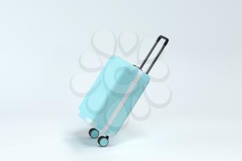 Luggage with white background, 3d rendering. Computer digital drawing.