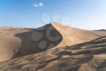 The curve of the dessert, natural terrain background. Shot in Dunhuang, China.