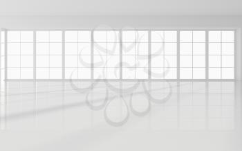 The white empty room, 3d rendering. Computer digital drawing.