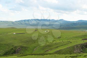 Mountains with blue sky. Shot in xinjiang, China.