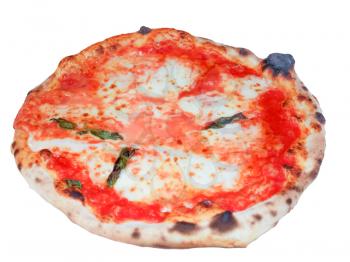 Italian pizza margherita aka margarita with tomato and mozzarella cheese - isolated over white background