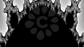 Greyscale abstract fractal illustration useful as a background - Gothic arch