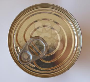 A tin can for canned food conservation