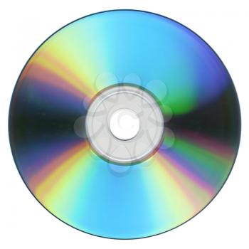CD or DVD for music data video recording isolated over white background