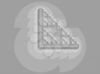 Greyscale Eta Sierpinski set abstract fractal illustration useful as a background