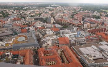 Aerial view of the city of Leipzig in Germany