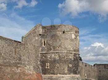 The walls of the City of Canterbury in Kent England UK