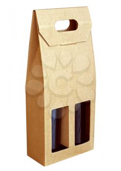 Corrugated cardboard gift wine bottles box