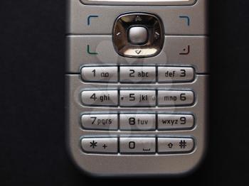 detail of vintage mobile telephone key pad