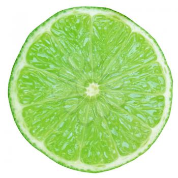 Lime fruit slice isolated over white background