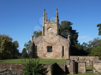 Ruins of Cardross old parish church and churchyard, near Glasgow in Scotland