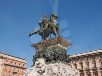 Equestrian statue of Vittorio Emanuele II in Milan Italy