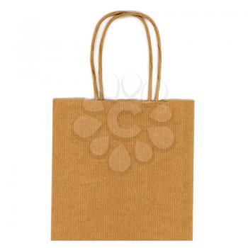 brown paper bag over a white background