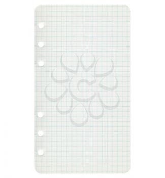 Blank paper sheet isolated over white background