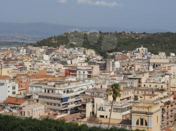 Aerial view of the city of Cagliari, Italy