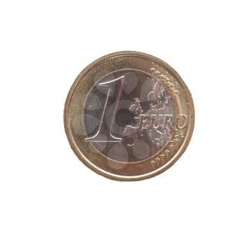 One Euro coin (currency of the European Union) isolated over white background