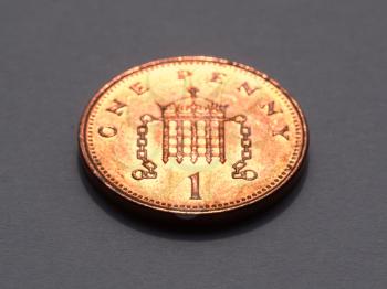 British Pounds 1 penny coin (UK currency)