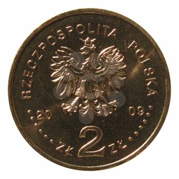 Polish 2 zloti coin from Poland, Europe