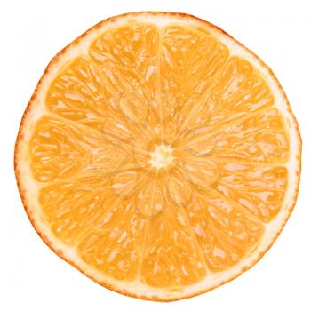 Orange fruit slice isolated over white background