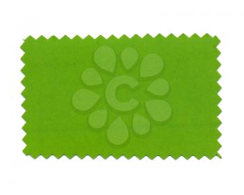 green paper sample swatch isolated over white background