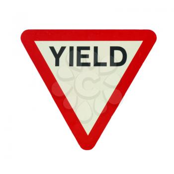 Give way or yield traffic sign isolated