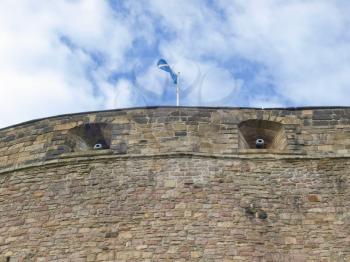Flag of Scotland on the Edinburgh Castle