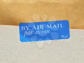 Detail of letter envelope for airmail post