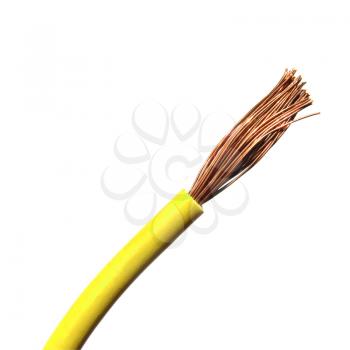 Electric copper wire isolated over white background