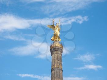 Angel statue aka Siegessaeule (meaning Victory Column) in Tiergarten park in Berlin, Germany