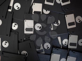 many magnetic diskettes for personal computer data storage