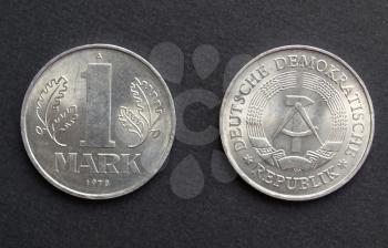 1 Mark coins from the DDR (East Germany) - Note: no more in use since german reunification in 1989