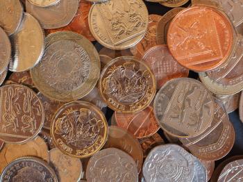 Pound coins money (GBP), currency of United Kingdom useful as a background