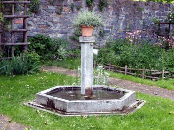 Medieval fountain at Borgo Medievale, Turin, Italy