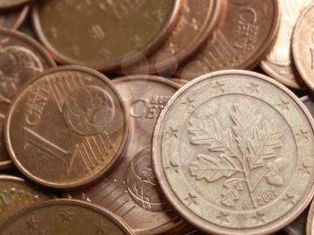 Range of Euro coins useful as a background