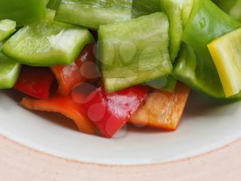 green peppers (Capsicum) aka bell peppers vegetables vegetarian and vegan food