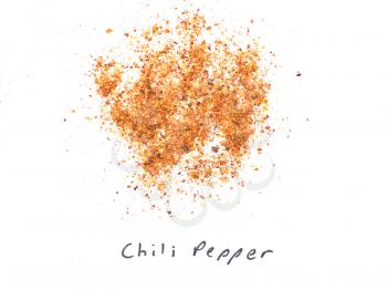 Hot Chili Pepper (Capsicum) aka Chilli seeds over white background